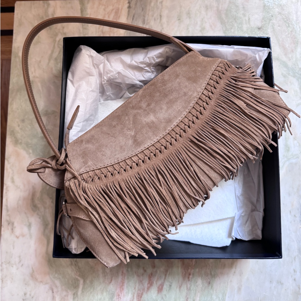 Ralph Lauren Collection Tan Fringe Shoulder Bag - Picture 12 of 13